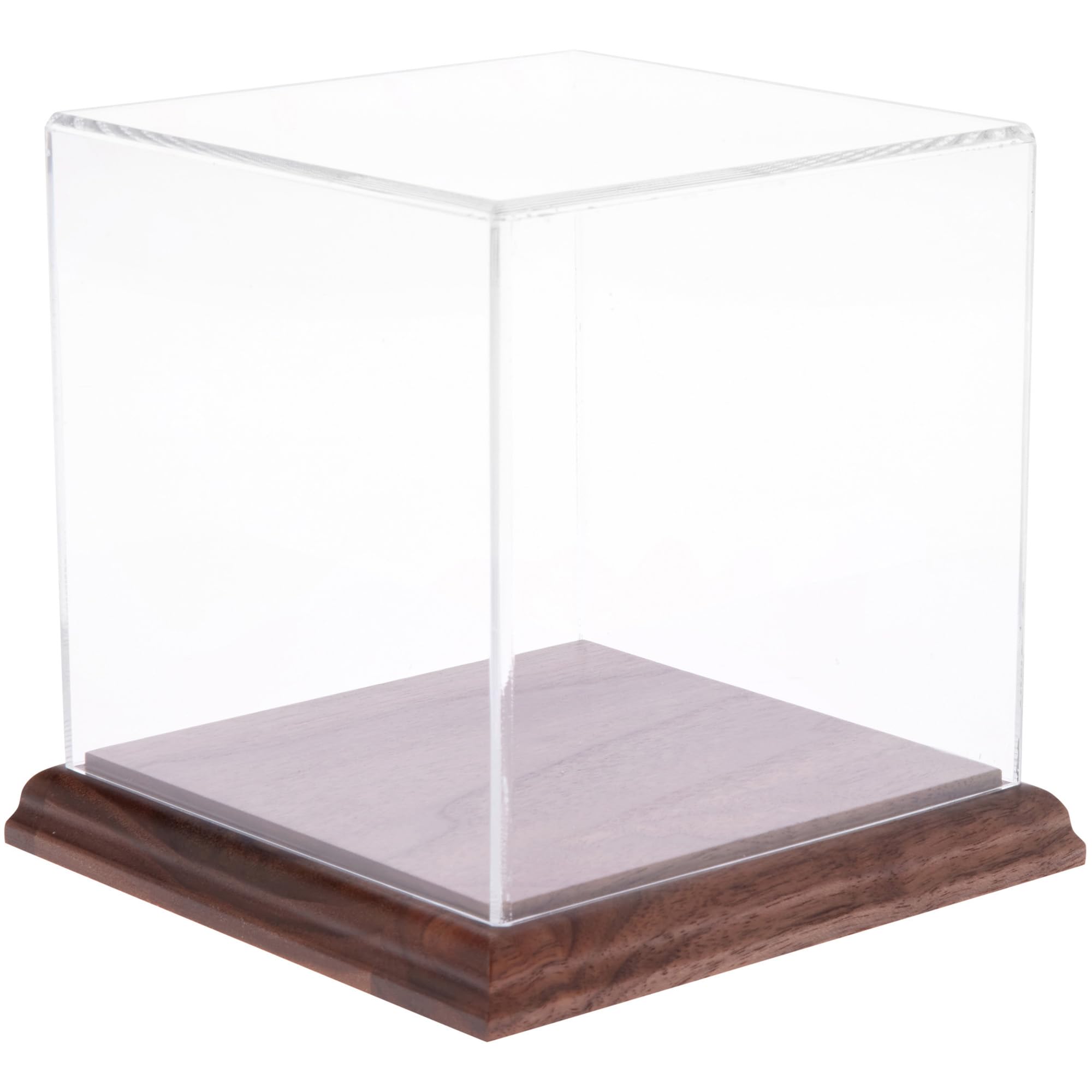 Plymor Clear Acrylic Display Case with Hardwood Base, 5