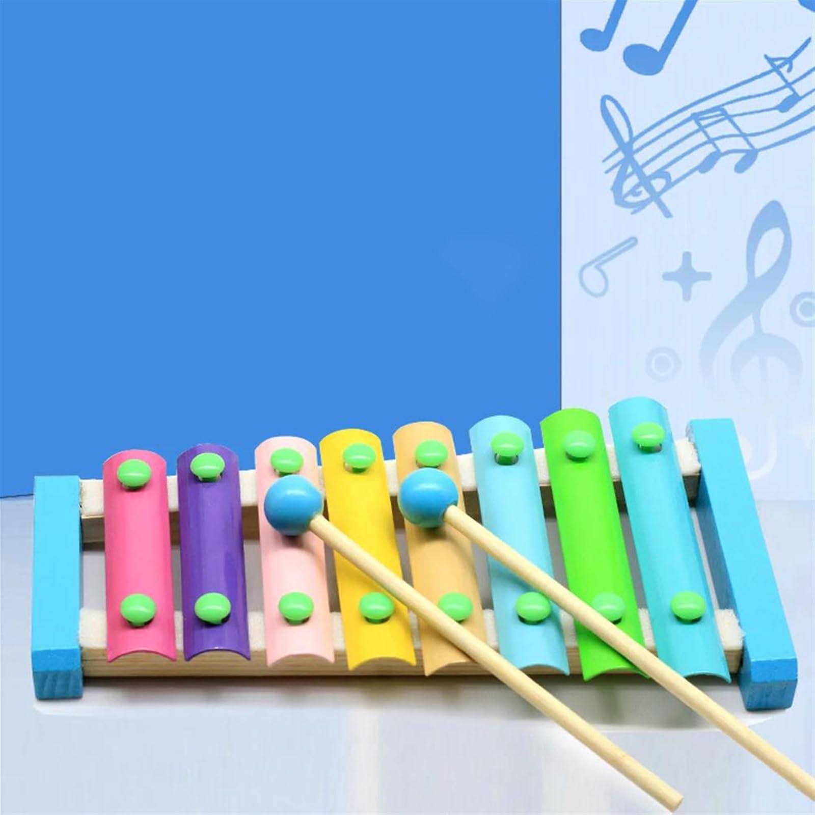 Xilófono Musical Xilófono De Madera De 8 Notas Con 2 Mazos De Madera Teclas Coloridas Pequeño Instrumento De Xilófono Perfecto Para Principiantes