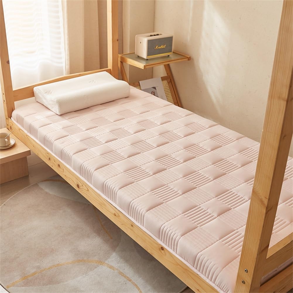 Vloermatras Tatami Gewatteerde Matras,Enkele Dubbele Matras,Ademende Japanse Vloer Futon Matras Futon Bed Opvouwbare Matras Voor Thuis School Cabine,Roze-180 * 200cm