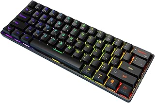 Wireless Gaming Keyboard, 60% Mechanical Compact Gaming Keyboard, 2.4Ghz/Bluetooth/Wired, with RGB Hot Swappable Switches,...