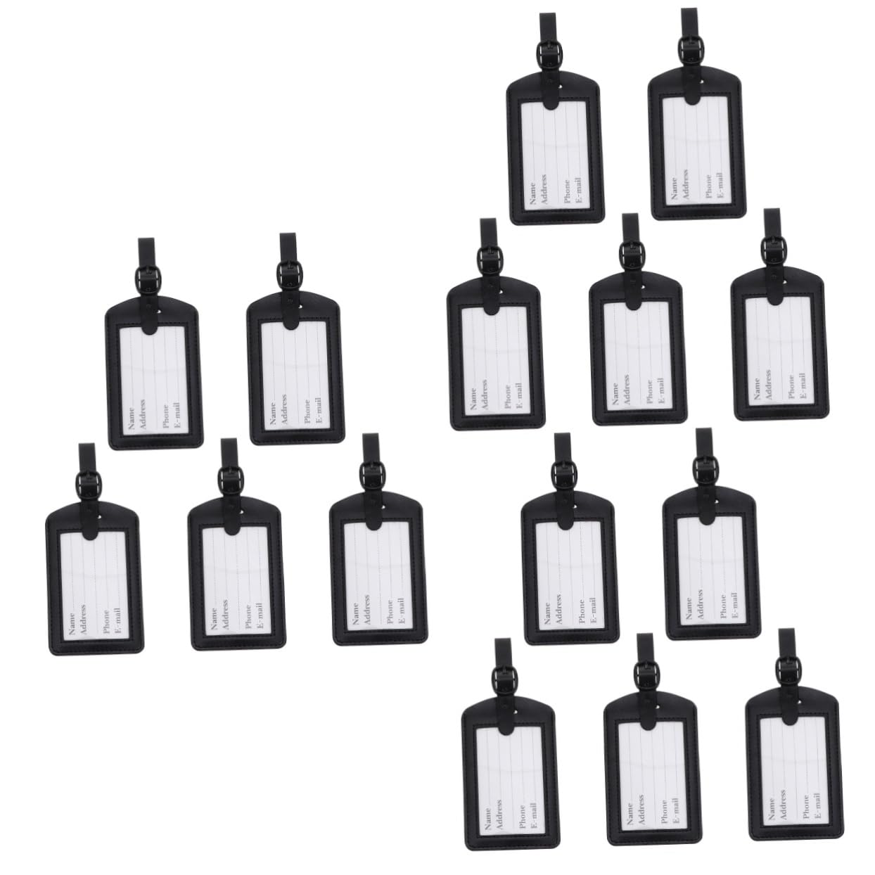GALPADA 15pezzi Targhette Da Bagaglio Pu Eleganti e Resistenti Per Valigie e Accessori Nere
