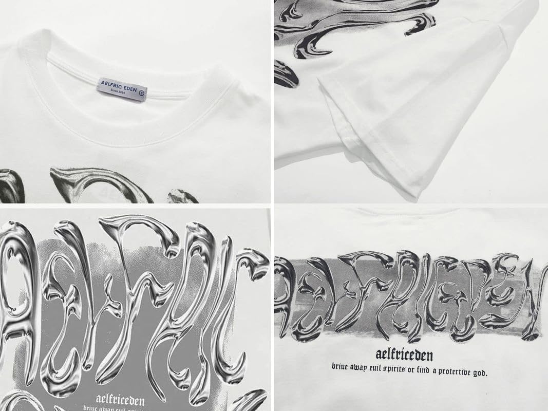 Aelfric Eden Maglietta basic da uomo da donna, in metallo, unisex, estiva, a maniche corte, con motivo vintage