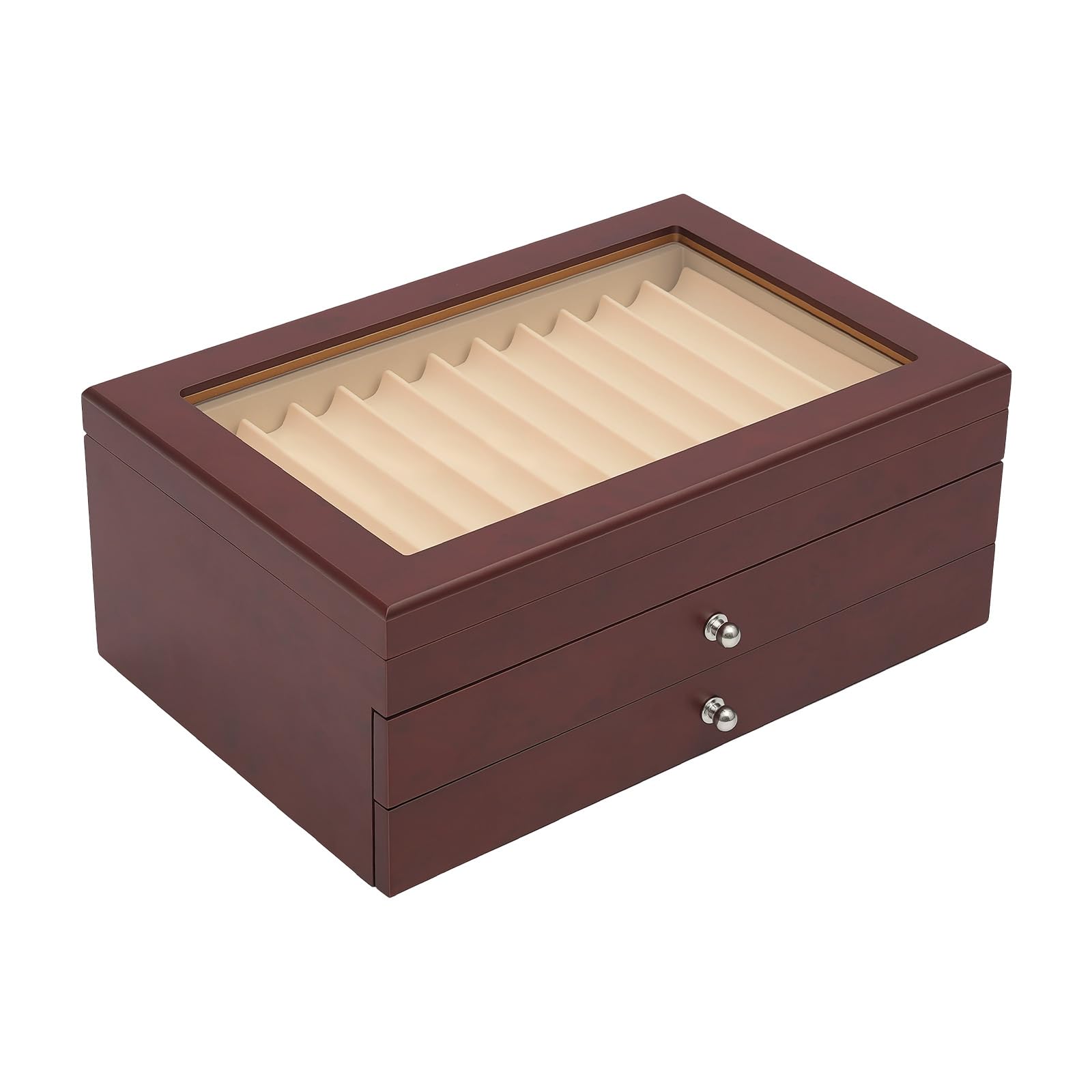 Stifthalterbox Stifte Sammelbox 3 Schicht Stiftebox mit 34 Fächer Rot