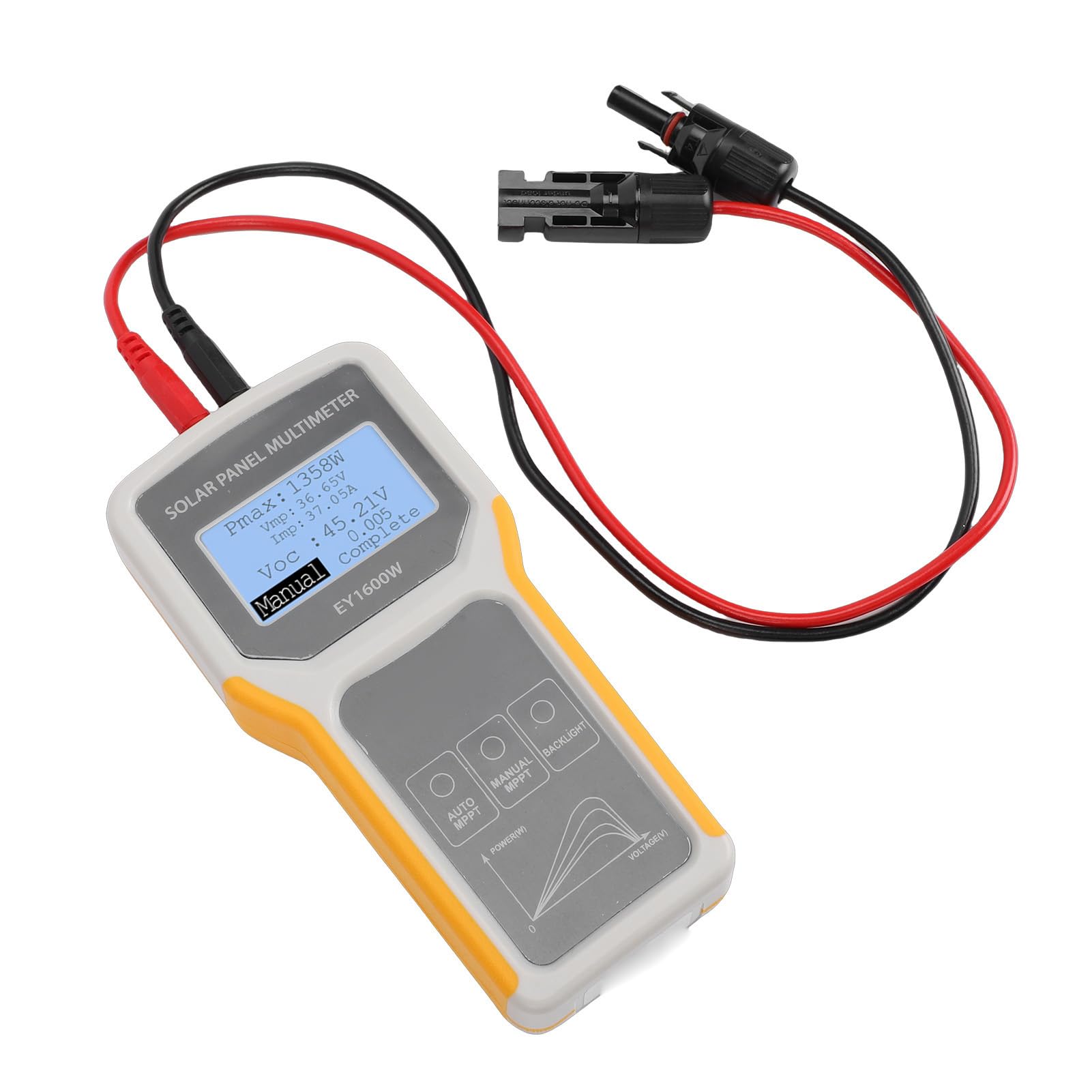 Tester Paneli Słonecznych 5 1600 W, Multimetr Fotowoltaiczny MPPT, Miernik 0,60 A, Przenośne Narzędzie do Rozwiązywania Problemów z Danymi Paneli Fotowoltaicznych za pomocą