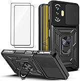 Capa para Xiaomi Poco F3 GT - com 2 películas temperadas, proteção para a câmera e suporte de metal para o telefone - Preto