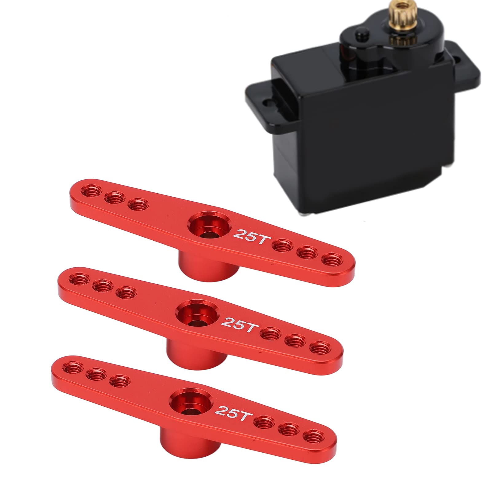 Bras Servo INJORA 25T Pour TRX4M - Aluminium Noir/rouge, 2 Pièces