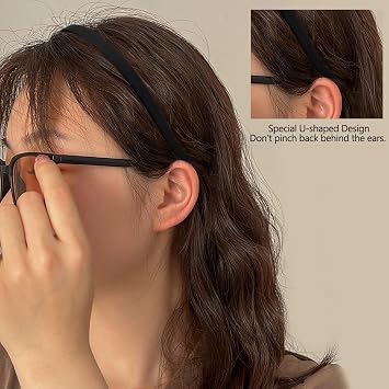 TOBATOBA Headbands for Glasses Wearers No Pressure No Headache Hairbands Square Sunglasses Headband for Women Comfortable Head bands for Girls Non Slip with Teeth 6Pcs