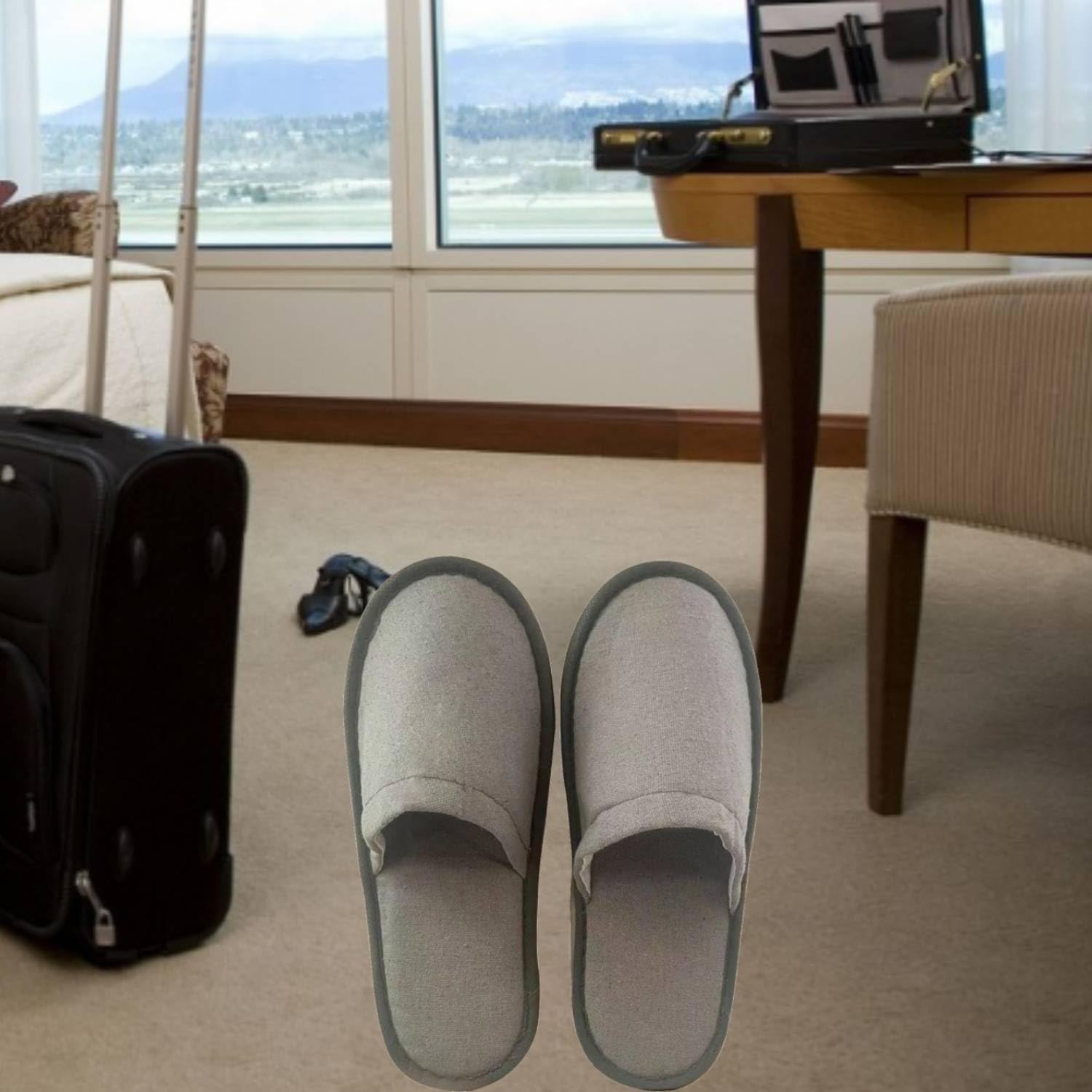 Ciabatte Monouso 50 Paia, Tessuto Non Tessuto Unisex Antiscivolo Hotel Spa | Pantofole Leggere Traspiranti, Igieniche Portatili Per Ospiti Casa E Strutture Ricettive