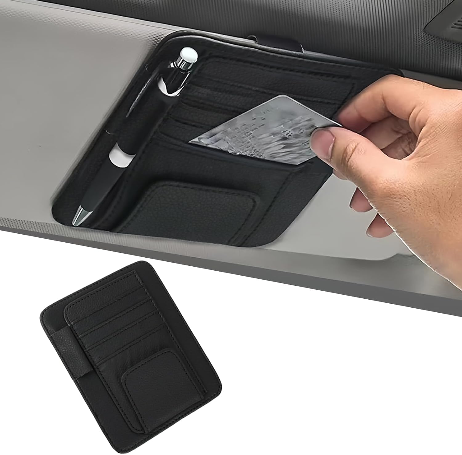 DATONGERGANG Car Sun Visor Organizer for Mini Aceman J05 2024-2025, Visor Pocket Sunglasses Holder Vehicle Document Storage Sleeve Card Wallet Multi-Pocket 1 Pack