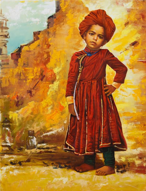 Singha StudioUV Digital Print on Canvas | Handmade Modern Wall Art Digital Print | Decorative Artwork for Gift Living Room Bedroom Home Décor Office Hotel Lobby A YOUNG BOY Wall Hanging - 60x46 cms