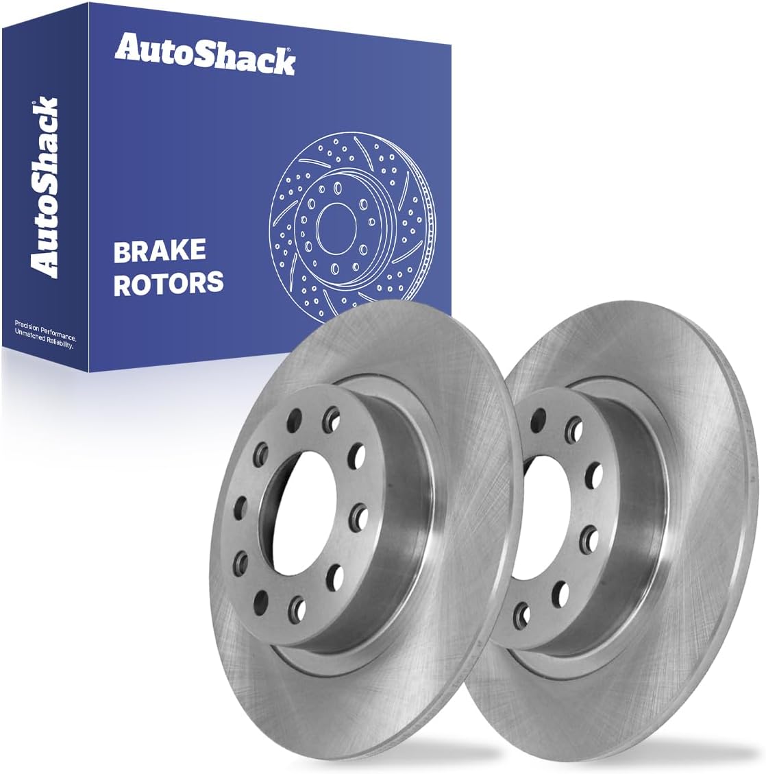 AutoShack Rear Solid Brake Rotors 2-PC Set Replacement for 2013-2016 Dodge Dart 10.4" (264.1 mm)