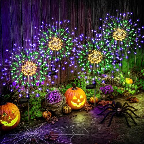 Solar Firework Fairy Garden Lights Outdoor, Colorful, 2 Pack