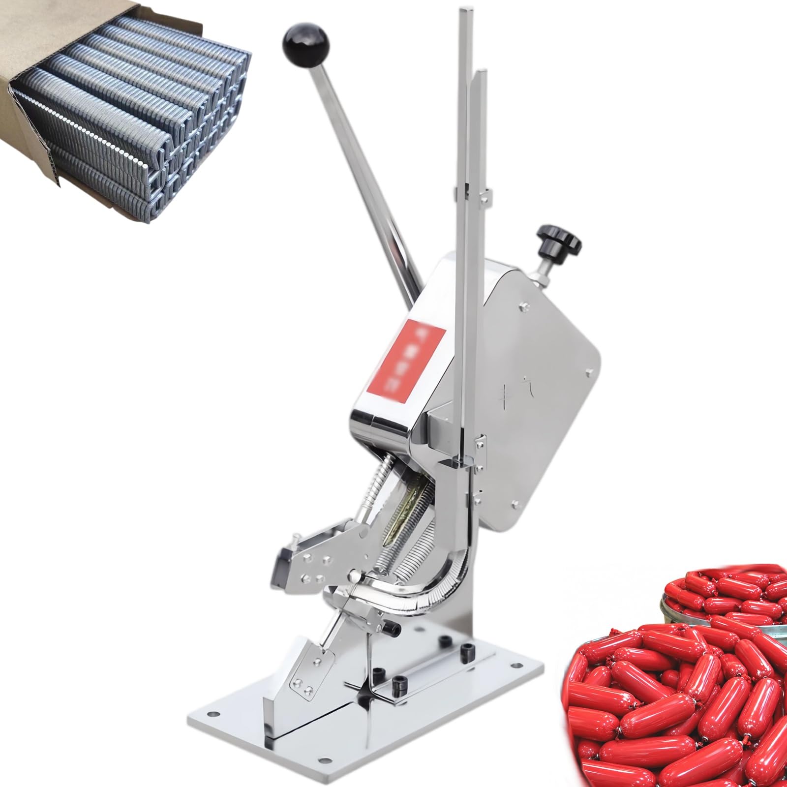 Genérico Pinzadora Manual para Embutidos, máquina de Corte Comercial de Alta Resistencia para supermercados, panaderías y Plantas procesadoras de Carne - Herramienta de Sellado Profesional