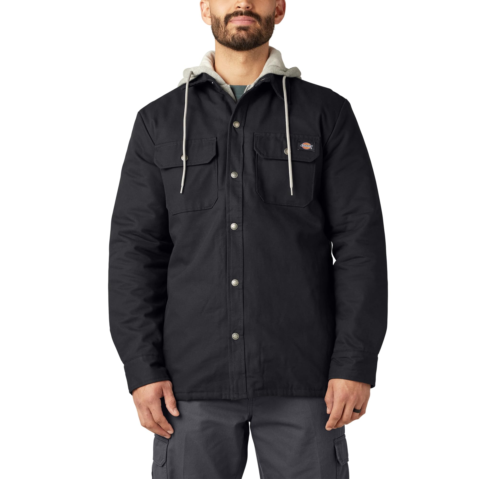 Dickies Men's Relaxed Fit Icon Hooded Quilted Shirt Jacket