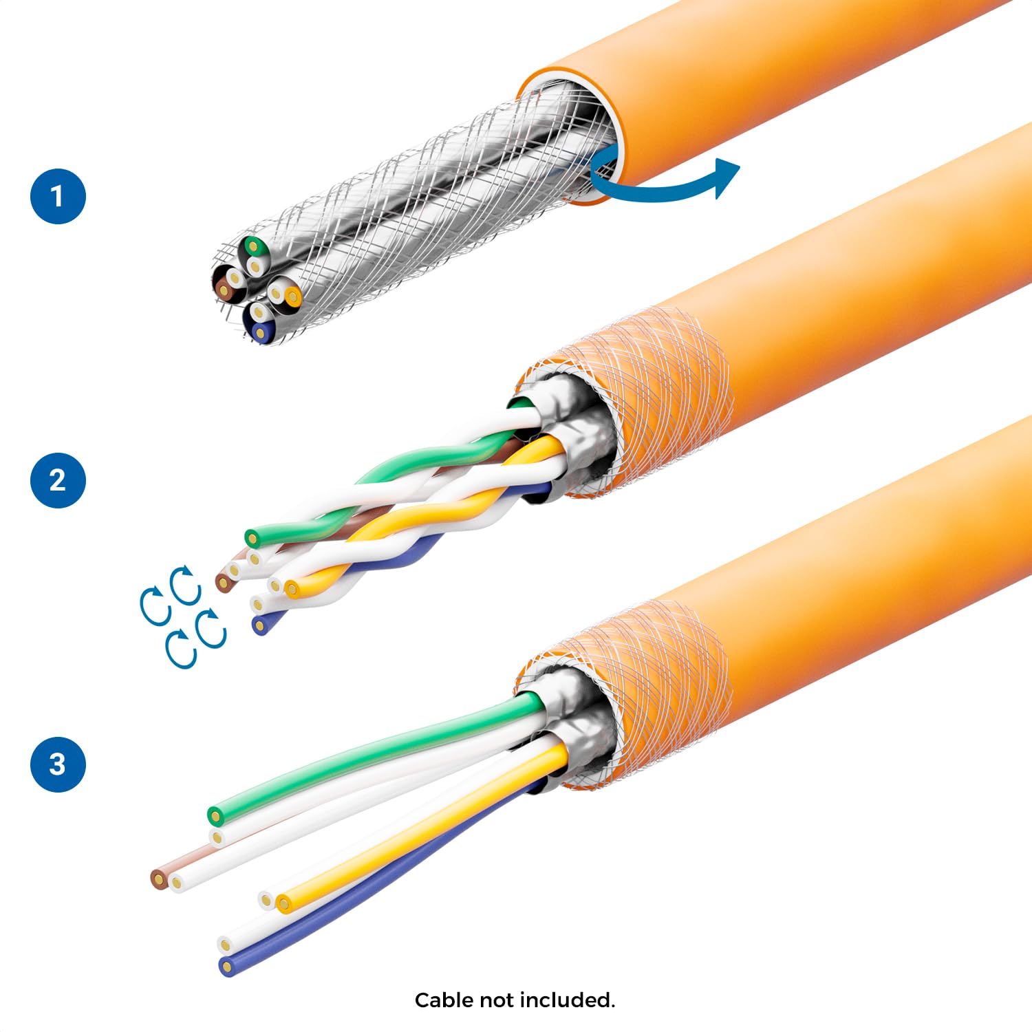 deleyCON Moduł Keystone Jack RJ45 CAT6 (Zestaw 48 Sztuk) do Kabli LAN - 1 Gbit/s - T568A/T568B, AWG 23-26 UTP - Tworzywo Sztuczne - do Patchpanelu, Gniazda Sieciowego - Biały