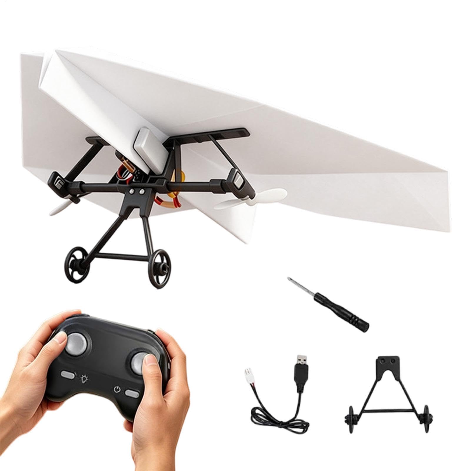 Paper Airplane Kit, DIY Electric Remote Control Plane with Gyro Stabilizer