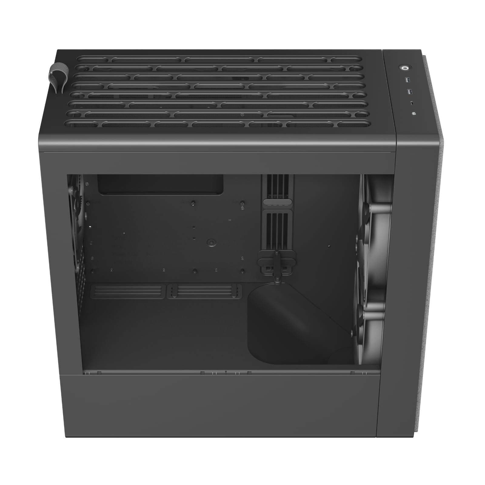 HAVN BF 360 FLOW High Airflow ATX Mid Tower PC Case, półotwarta stalowa rama SGCC, proste zarządzanie kablami, 2 x wentylator 180 mm, 1 x wentylator 140 mm 360 mm, panele magnetyczne - czarna