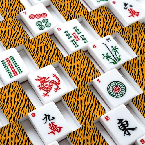 Set de Mahjong Americano con 166 fichas acrílicas y accesorios miniatura 4