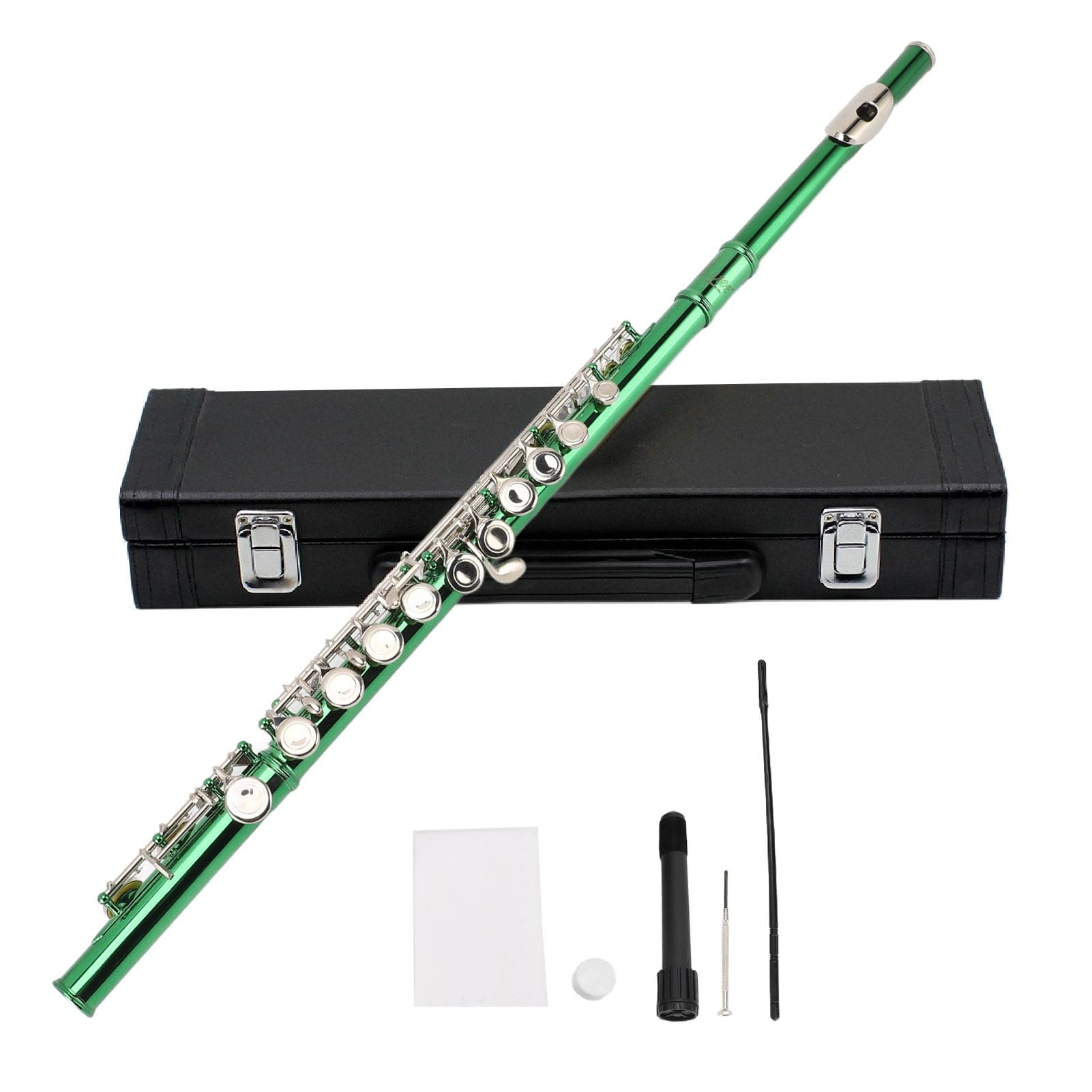 Juego de 16 Teclas de Flauta C Cobre Blanco con Rica Calidad Tonal, Fácil Tocar para el Desarrollo Musical, Adecuado para Jóvenes Estudiantes