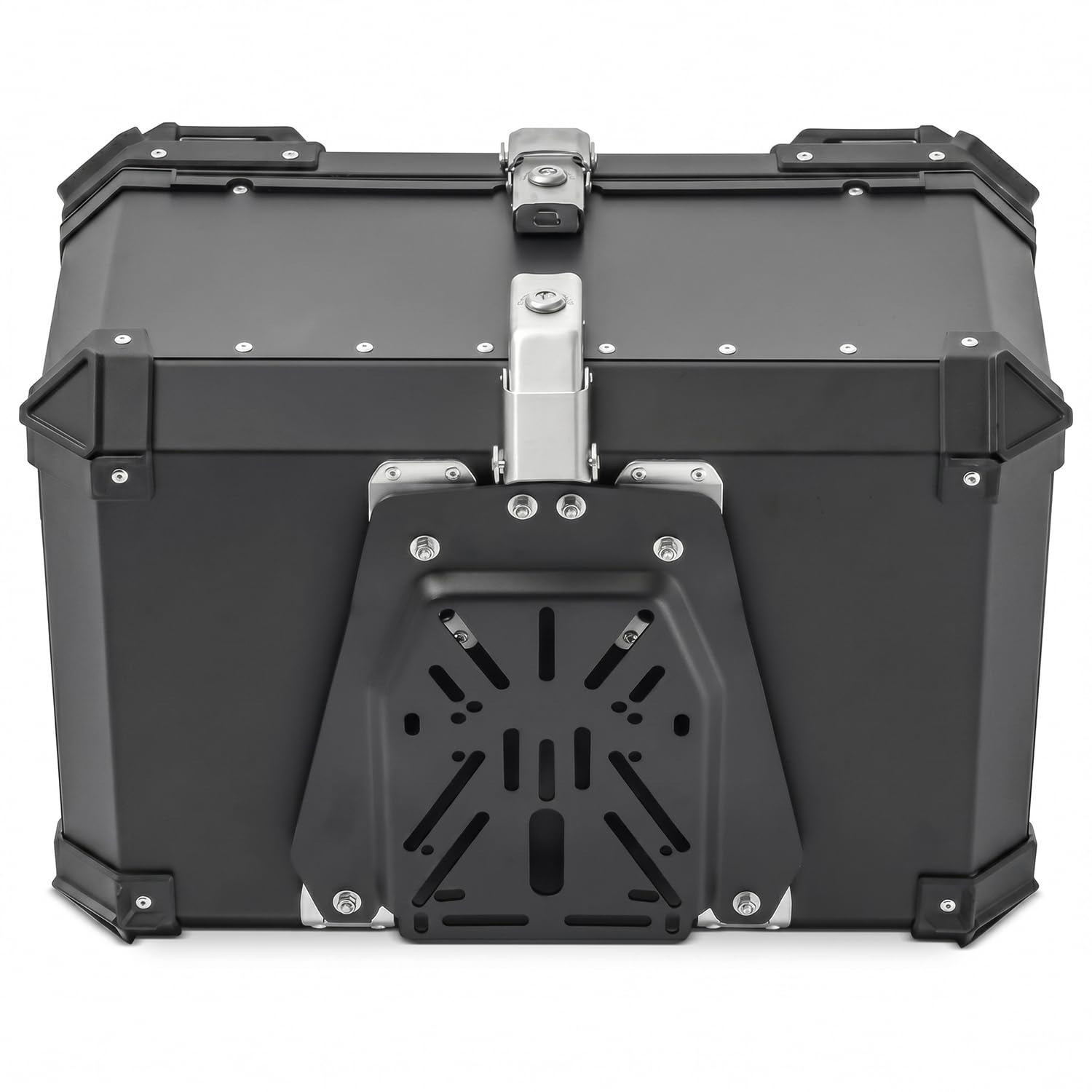 Top Case Moto 65L de Aleación de Aluminio - Baúl trasero universal impermeable para moto y scooter - Maleta de almacenamiento de gran capacidad (2 cascos) Forro interior Premium Cerradura de