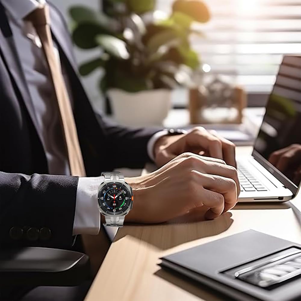 Bracelet magnétique en titane pour Samsung Galaxy Watch 7 Ultra 47 mm, bracelet de montre sans Gap, avec sangle à boucle intégrée