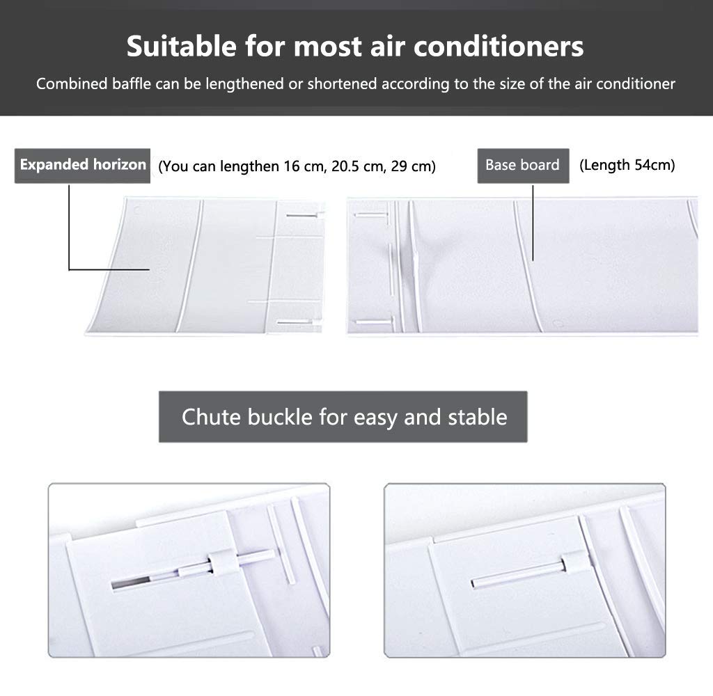 Deflettore del Condizionatore d'Aria per Il Condizionamento d'Aria Dell'Otturatore Cieco del Soffitto,Deflettore d'Aria Diretto Antiriflesso Regolabile,Deflettori del Air-con per La Casa/Ufficio