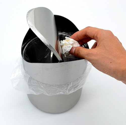 Miniatura 4 de Juego de bolsas de basura de acero inoxidable cepillado con tapa batiente, 1,5 litros 0,40 galones.