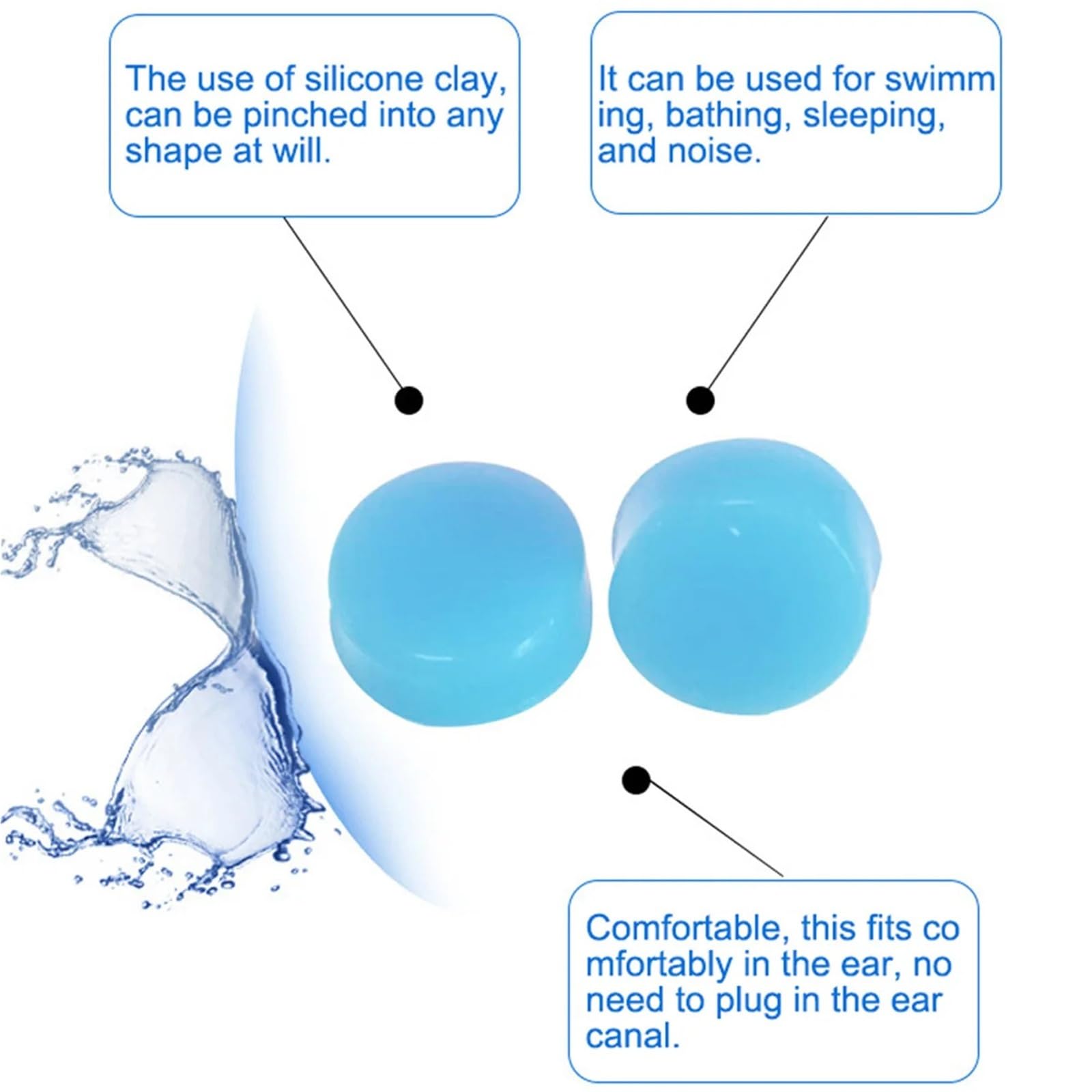 Bouchon Oreille 30/60Pcs Silicone Ear Plugs Reusable Earplugs For Sleeping Swimming Traveling Noise Reduction Flexible Plug