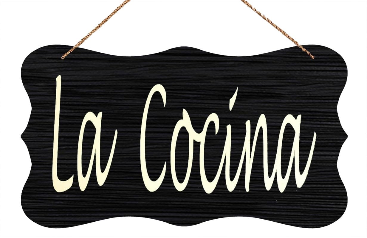 Wooden Decor Sign La Cocina Spanish Kitchen | Rustic Bedroom Living Room Entryway Decor | 12x6 Inch