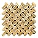 Honey Onyx Polished Stanza Basketweave Mosaic w/ Black Dots - 6" X 6" Sample