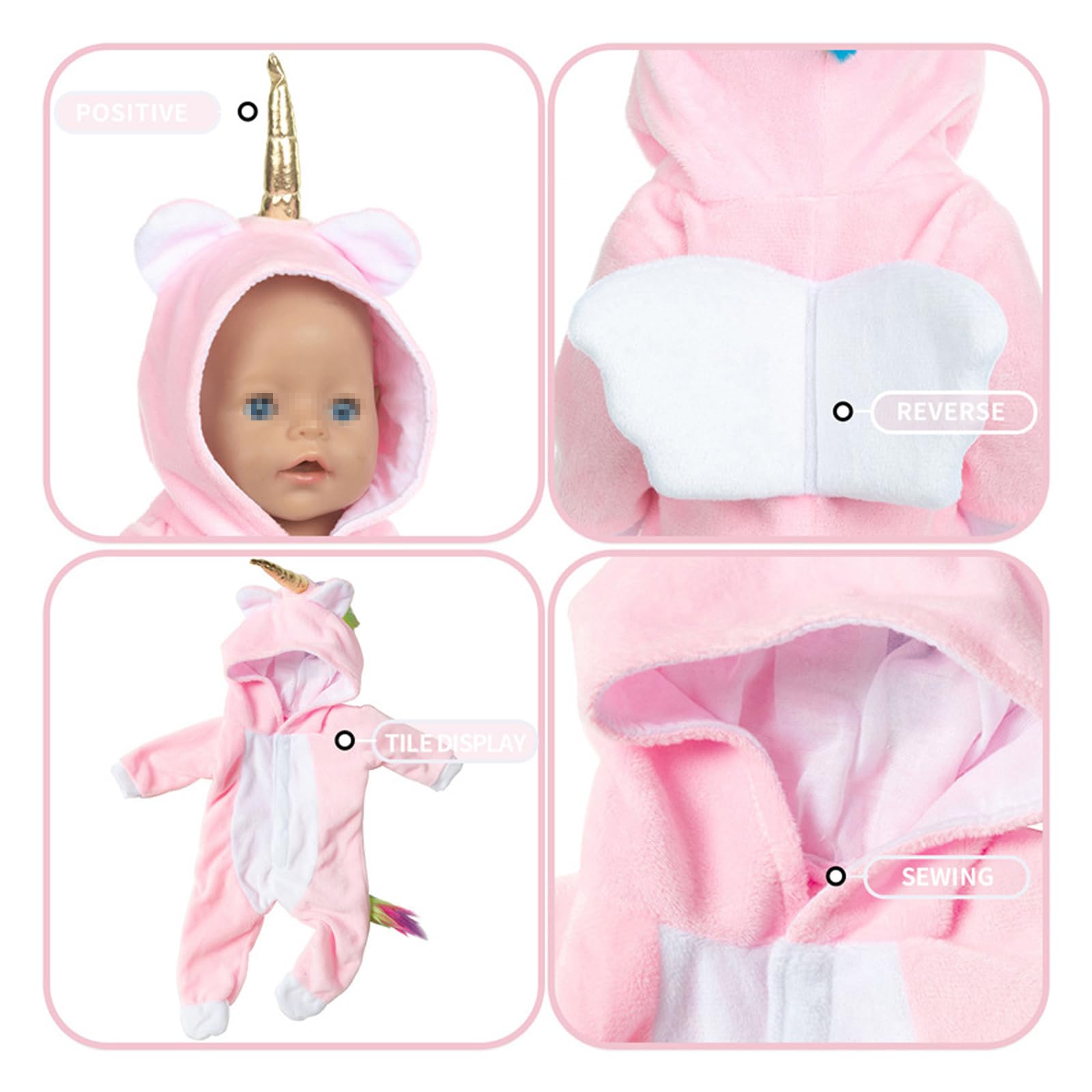 Ropa De Muñecas Para Bebés De 35-43 Cm | 2 Conjuntos Con Velcro | Regalo Creativo Para Niños