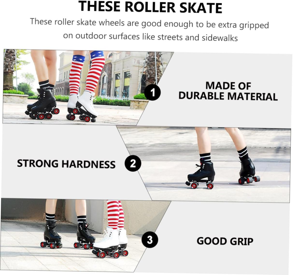 DECHOUS Double Row Roller Skate Wheels 95a Pu Wear-resistant Skating Wheels 8pcs with Wrench Replacement for Inline and Quad Skates Outdoor Use