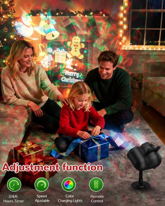 Christmas Projector Lights Outdoor, 3-in-1 with Remote & Timer, Waterproof Holiday Projection Lamp with HD Festive Patterns for Yard, Garden & Party Decorations by Stove Stoppaz - Image 2