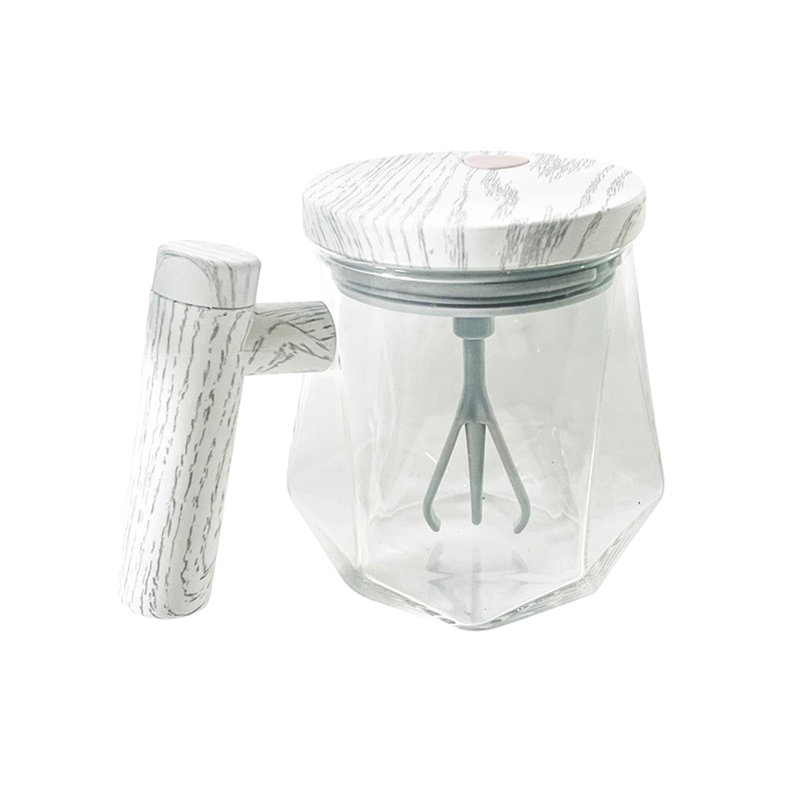 Qianly Electric Mixing Cup Automatic Stirring Cup for Coffee Tea Milk Self Mixing Mug with Lid for Home Office Desktop, Clear