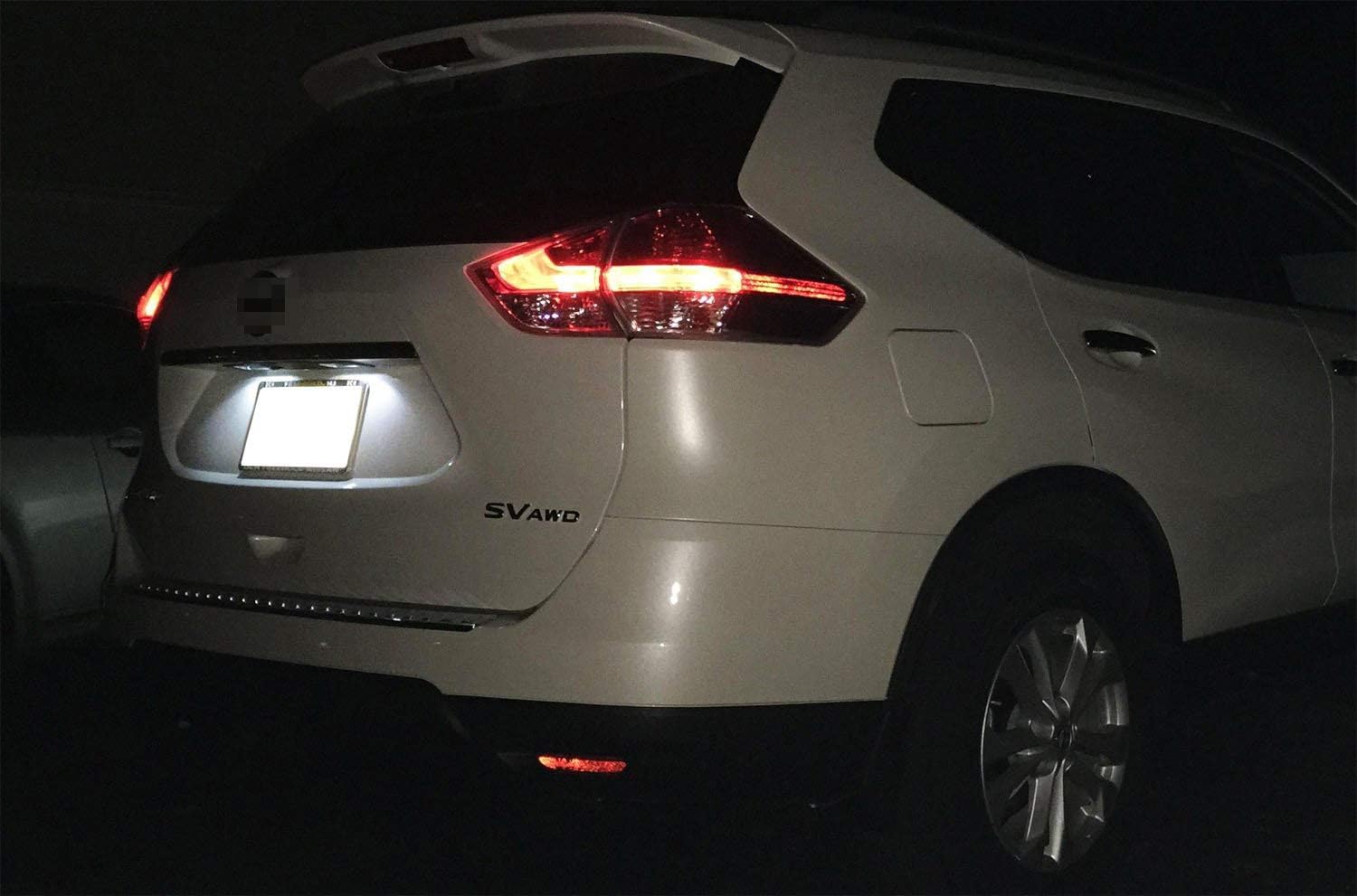 iJDMTOY OEM-Fit 3W Full LED License Plate Light Kit Compatible With Nissan Altima Maxima Murano Rogue/X-Trail T32, Infiniti EX35 FX35 QX50 QX70, Powered by 18-SMD Xenon White LED