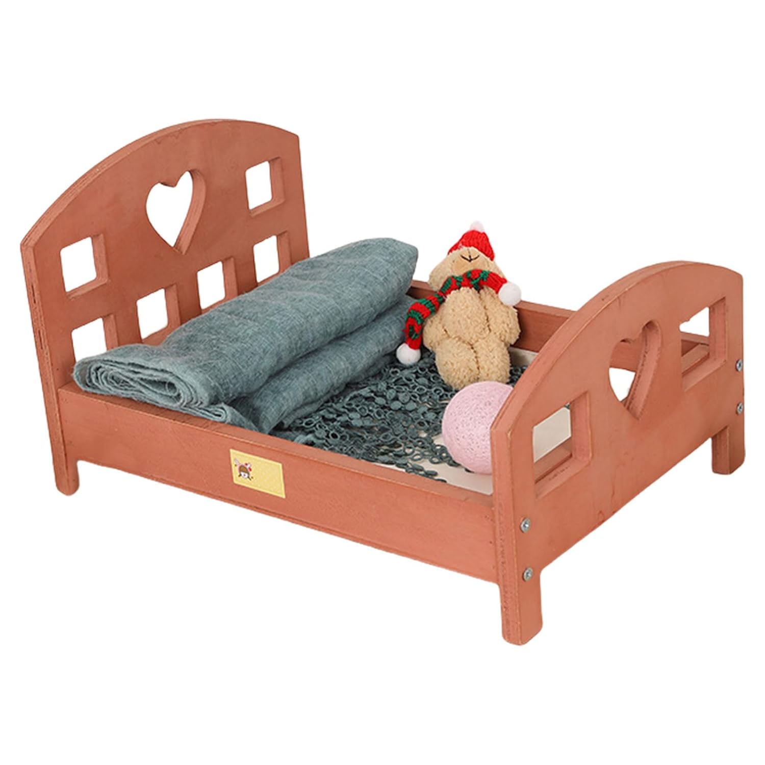 Newborns Background Props Vintage Baby Photography Bed for Boys Girls Wood Posing Crib Studio Photoshoots Props