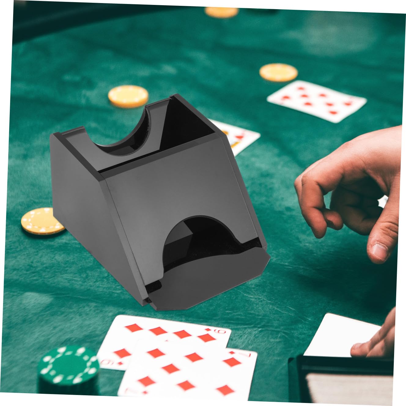 ibasenice Scarpa Distributore di Carte Portatile in Acrilico Nero e Durevole per Giochi da Tavolo e Partite di Scacchi