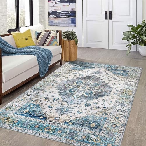 Descente de lit chambre anti-poussière rétro-bleu 60x90cm