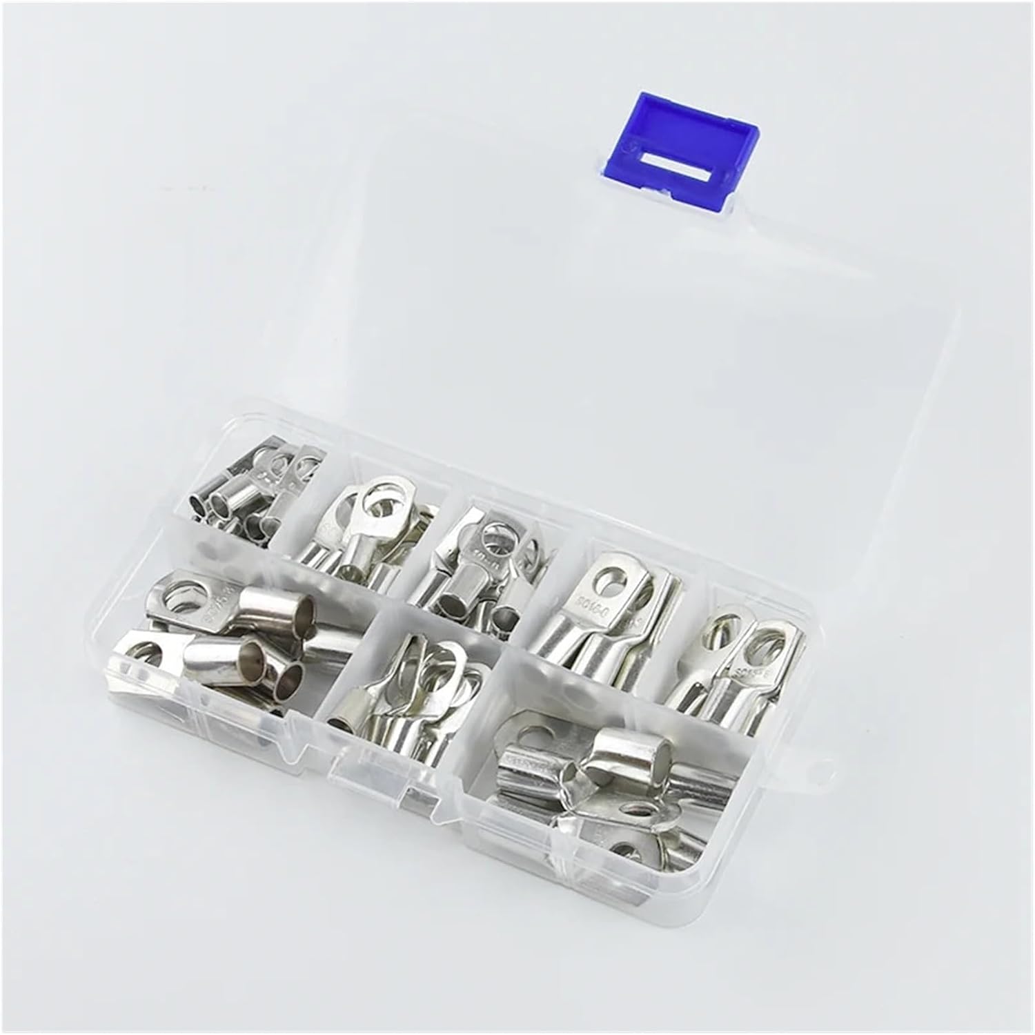 60 PCS Real Bolt Hole Tinned Copper Cable Lugs Battery Terminal Set Wire Terminal Connector Set SC10-6 SC16-8 SC25-8
