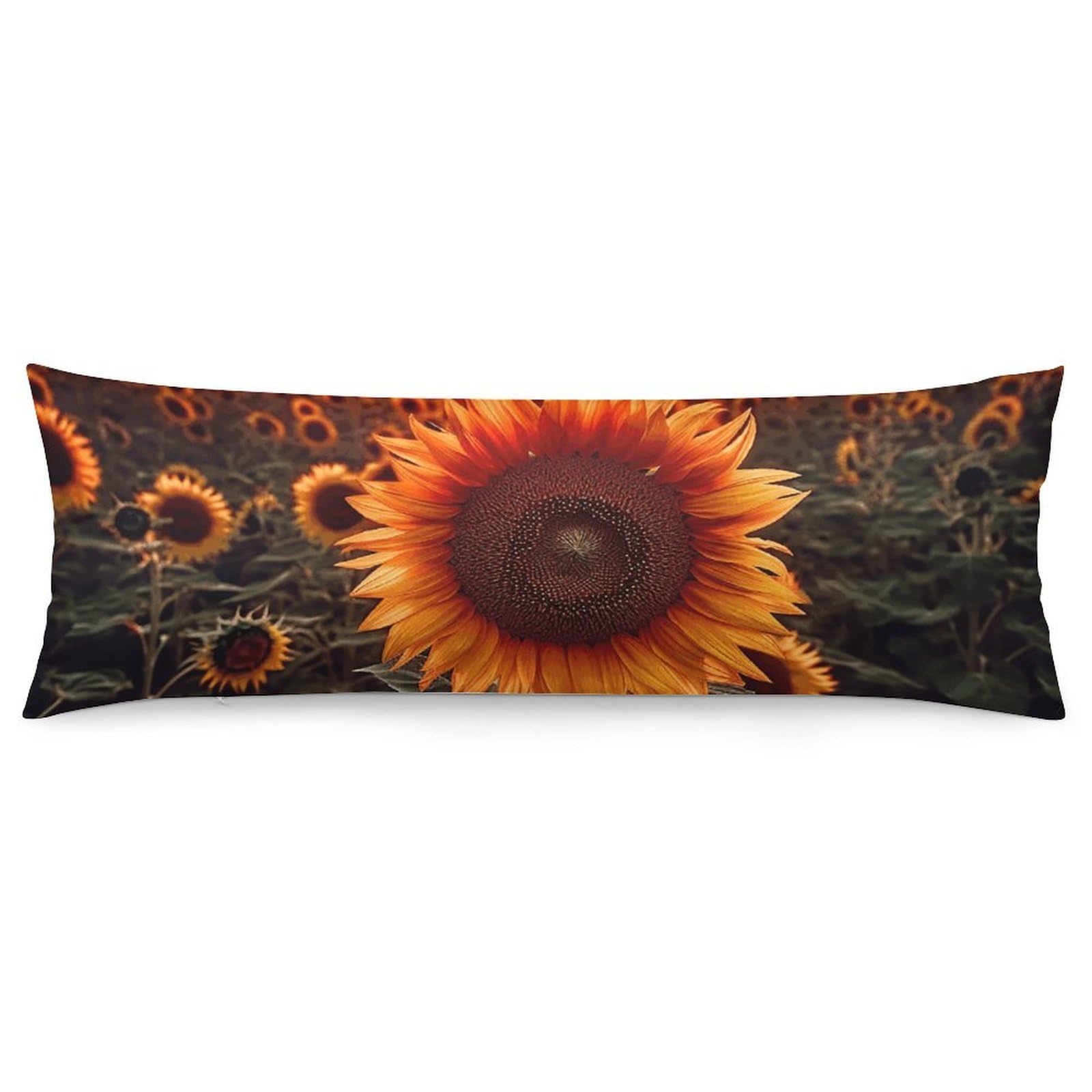 2 Pack Pillow Cases for Hair and Skin, Soft Breathable Pillow Case Covers with Hidden Zipper, Sunset Sunflower Pillowcase 20"x54" Pillow Covers for Sleeping Gift
