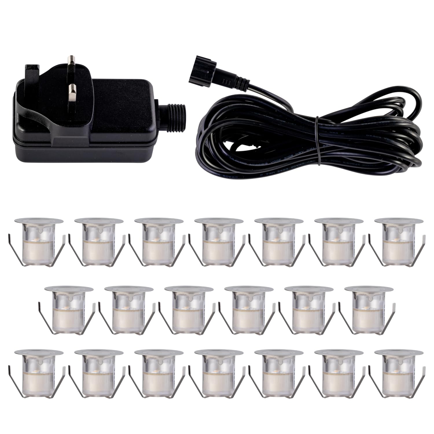 First Choice Lighting Set Of 2030mm Stainless Steel Ip67 Cool White Led Decking Kit from B&Q