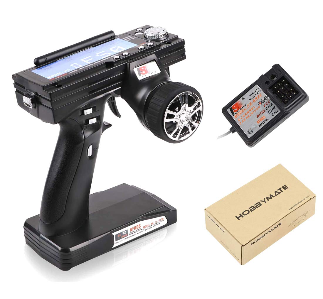 Flysky RC FS-GT3B 2.4Ghz 3 Channel Radio Transmitter Receiver, Rc Car Remote Controller with Flysky GR3E Failsafe Receiver - HOBBYMATE : Toys & Games