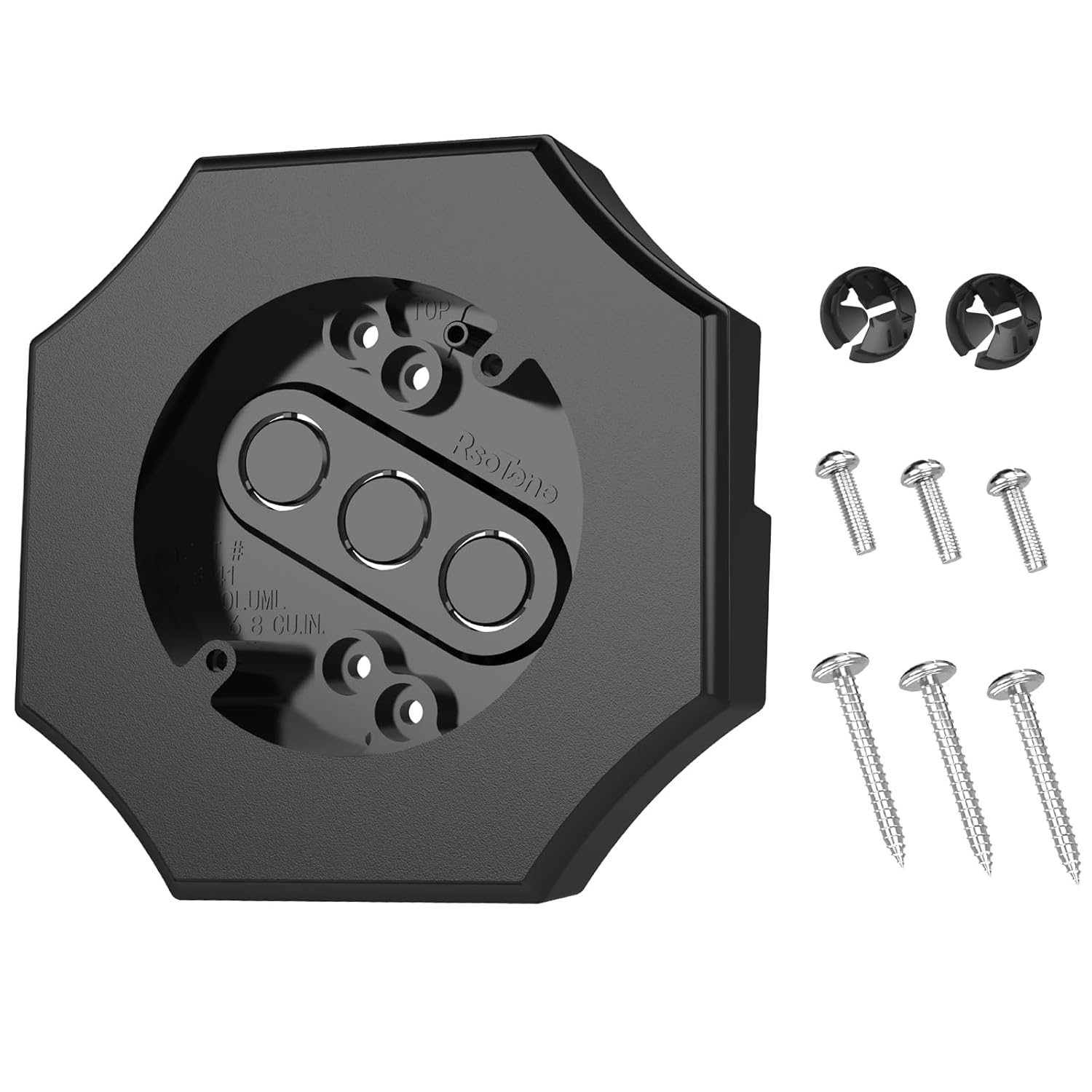 Vinyl Siding Mounting Blocks, Outdoor Siding Mount Kit, Light Mounting Plate with Built-in Electrical Box for 1/2 inch Lap Double - 1 Pack, Black