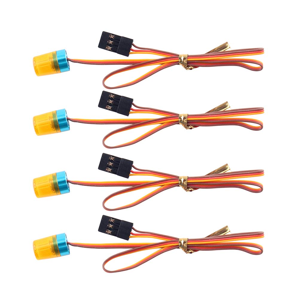 INJORA RC Car LED Light 4pcs Headlight RC Flashing Lamp RC Accessory for 1/14 RC Car Tamiya Tractor RC Excavator Engineering TruckYellow
