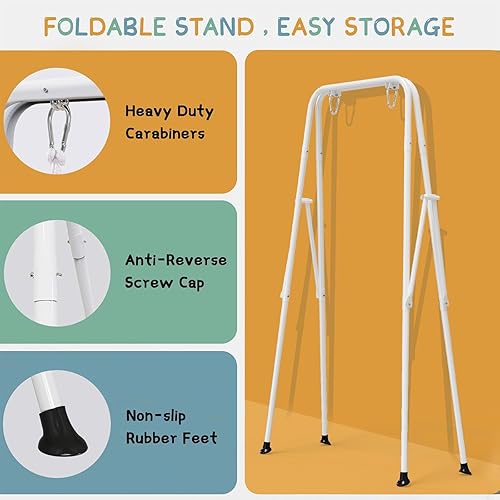 Miniatura 6 de Conjunto de suéter para bebé con columpio para bebé, jerséis y gorilas, para interiores y exteriores (blanco)