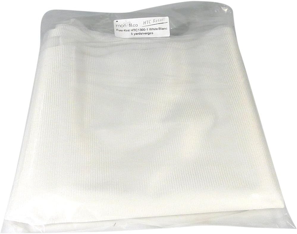 Superpunch Fusi-Knit White HTC1300-1 - 20 inches Wide, Fusible Tricot Interfacing for Soft Shaping & Tailoring – USA Made, Highly Flexible, 100% Polyester Fabric for Sewing, Sold in 5-Yard Package