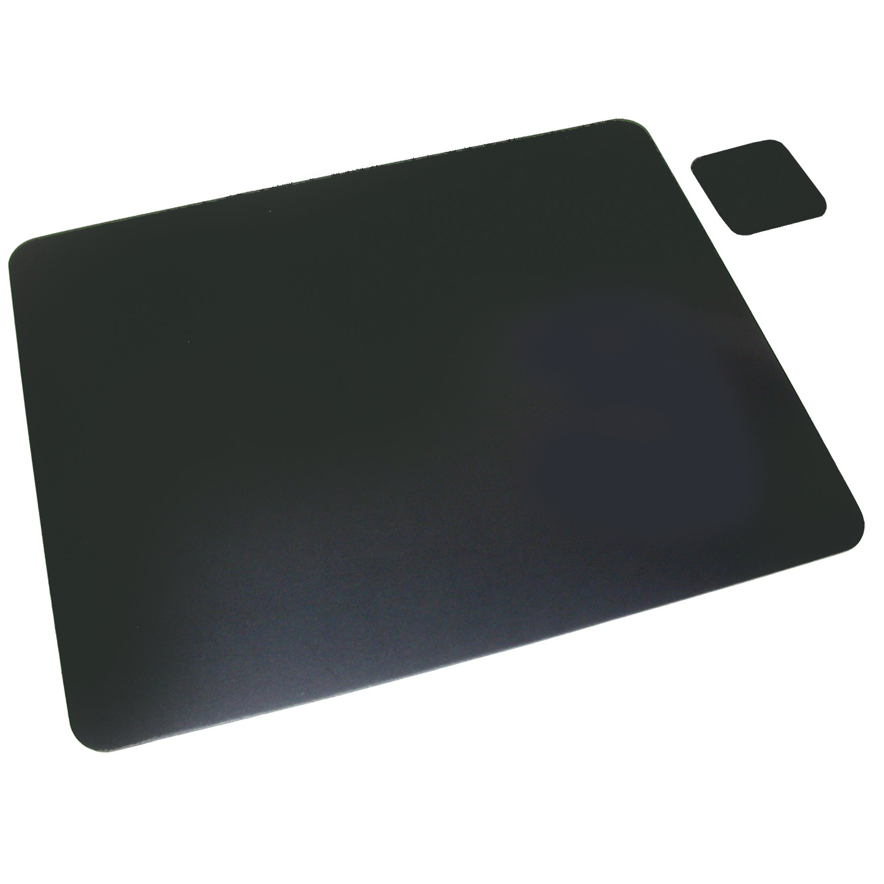 Artistic Bonded Leather Desk Pad with Matching Coaster, Writing Desk Mat That Protects Desktop from Scratches & Stains, 19" x 24", Black