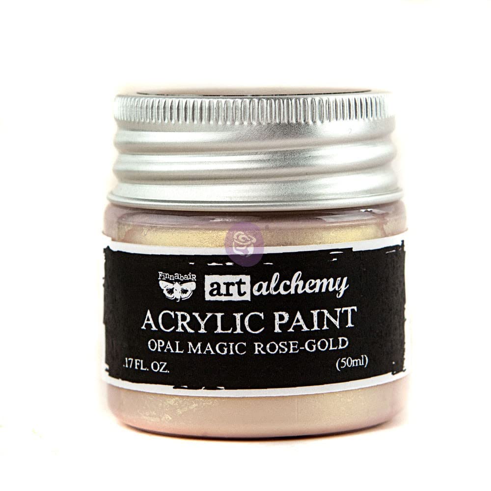 Prima Marketing Finnabair Art Alchemy Acrylic Paint 1.7 Fluid Ounces, Opal Magic Rose/Gold