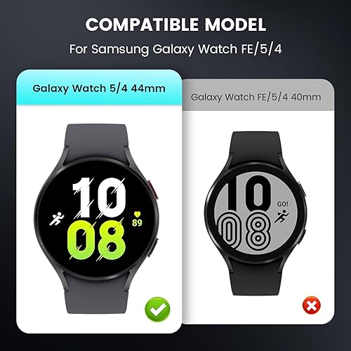 Miniatura 2 de Goton - Funda impermeable para Samsung Galaxy Watch 5 4 de 1.732 pulgadas, protección de 360 de policarbonato duro delantero y trasero con protector
