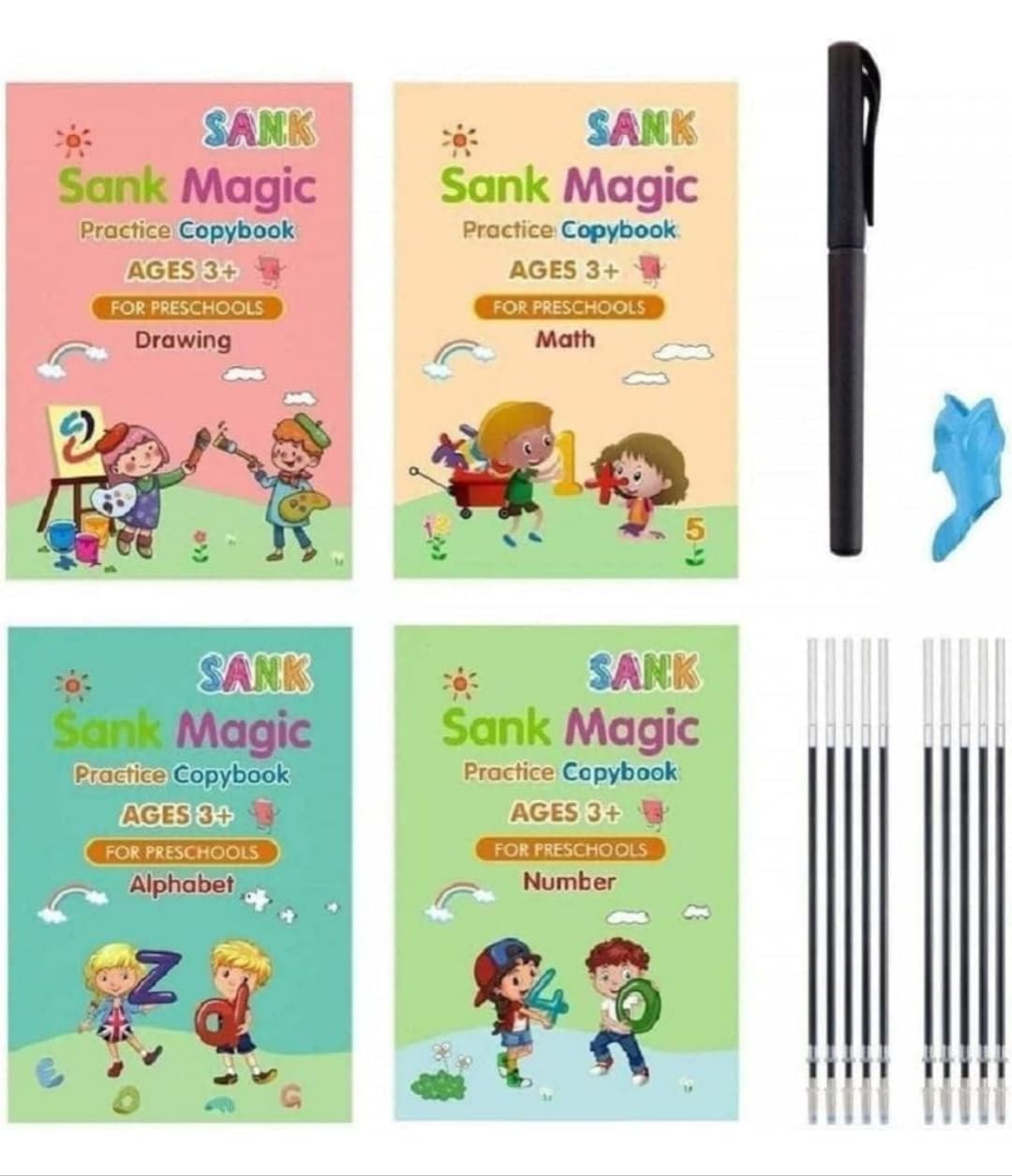 Onlinenest® Sank Magic Practice Copybook (4 Book +10 Refill+1 Pen +1 Grip) Number Tracing Book for Preschoolers with Pen Magic Calligraphy Set Reusable Writing Tool Simple Hand Lettering Spiralbound (B0D2RJTQG7) Amazon Price History, Amazon Price Tracker